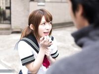 Japanese schoolgirl spits out cum after sucking off two cocks