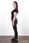 Teen first timer Nikola frees her tan lined body from a T-shirt and jeans