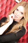 Hot blonde Jessica B strips totally naked while in her home office