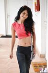 Gorgeous young teen Jessica peels skintight jeans for hot casting ass flash