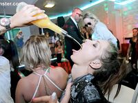 Party girls get dance away while getting drunk before needing to suck cock