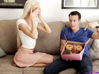 Beautiful teen Emma Hix blows off and fucks her stepbrother
