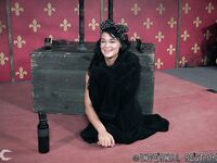 Brunette female London River finds herself being fisted while restrained