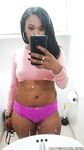 Curvy black chick Porsha Carrera taking selfies of her big black tits