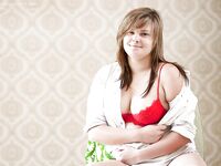 Young fatty Capucine exposes her teen boobs and hairy pussy