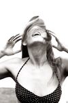 Sexy celebrity Cindy Crawford posing naked for the black and white photo shoot