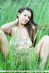 European glamour model Sofi A revealing perfect breasts in country field