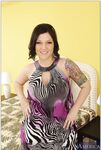 Chubby MILF Claire Dames exposes her sensational breasts and big bum in a solo