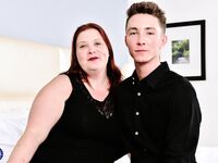 Fat Canadian housewife Nikki Hayze kisses her toy boy before fucking