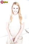 18 year old blonde rides on top in socks after flashing cotton panties