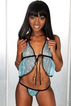 Ebony babe with black hair Ana Foxxx stretches her pussy and masturbates
