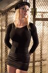 Blonde cougars Dee Williams & Simone Sonay expose their curves in the basement