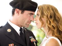 Army wife Anya Olsen welcomes hubby home with a hot blowjob & doggystyle fuck