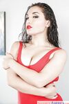 Superb brunette nude model Gabriella Paltrova presents her fine assets