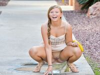 Cute and innocent looking teen is actually a public exhibitionist at heart