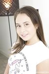 Tiny Russian teen Jenny Fer showing her small tits & masturbating on a sofa