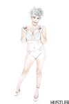 Granny pornstar Darla Crane stripping down to bra and underwear