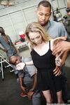 Petite blonde Angel Smalls takes on garage full of BBB in intense gangbang