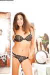 MILF Liz removing bra and panty set to flaunt hairy cooter in high heels