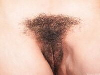 First timer Solange puts her natural pussy on display after getting naked