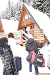 Best friends flash teen tits in the snow and enjoy hot ski lodge lesbian orgy