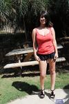 Latina with perfect natural tits Layla Rose getting dirty in public