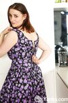 Solo girl Aeryn Walker pets her pussy after getting naked for the first time