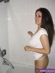 Big titted Sweet Krissy in wet white shirt fondling nipples in the shower