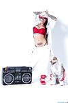 Extravagant bad girl Christy Mack poses in sexy Hip-Hop style clothing