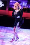 Attractive blonde Luna Star stripping out off her black dress showing her body