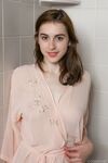 Cute young teen Eva Green petting her wet bald pussy in the shower