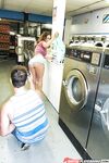 Tiny female Dillion Harper taking sporting creampie after sex in laundromat
