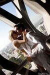 Stocking clad Tasha Reign displaying big tits while receiving oral and anal