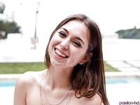Hardcore outdoor doggystyle fucking for petite brunette Riley Reid