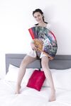 Tall American beauty Shirley Mo strips in a solo & shows her hairy body