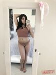 Delightful short brunette Keira Croft spreading her cheeks in a hotel room