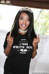 Ebony beauty Daya Knight gets gangbanged & cum covered by horny white studs