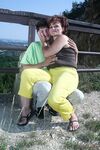 Granny with big tits Manyika gets fucked and jizzed by a young man outdoors