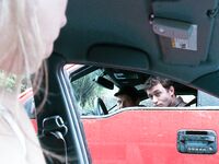 Young blonde Chastity Lynn gives a public blowjob to her man in the car