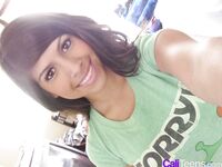 Latina teen Layla Rose takes selfies of her great tits and shaved pussy