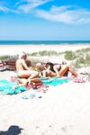 Topless chick Jessie C invited her sister for an outdoor party
