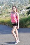 Hot horny teen shows naked big tits and cameltoe in public flashing