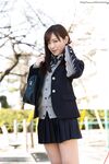 Japanese schoolgirl pulls down her cotton underwear during upskirt action