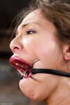 Sexy girl Audrey Rose endures extreme mouth spreading and tit torment