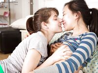 Young lezzies Janee and Sasha M get nude for interracial teen lesbian sex