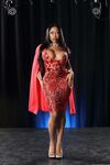 Ebony socialite Moriah Mills teasing with her sexy fake tits & curvaceous body