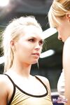 Stunning sporty lesbians get some pussy pleasure after wrestling
