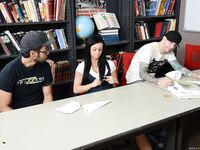 Blonde student Samantha Saint gets better grades by fucking her teacher