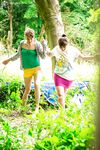 All natural dykes Nora and Anahi dressing nude bodies after outdoor sex