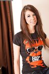 Slippy teen in jeans getting naked and spreading her soft pussy lips